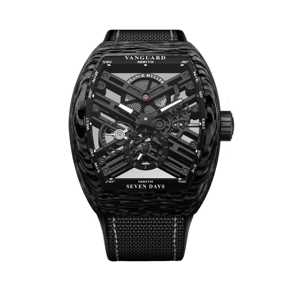 Franck Muller</br> VANGUARD SEVEN DAYS SKELETON</br> V 45 S6 SQT CARBON.NR
